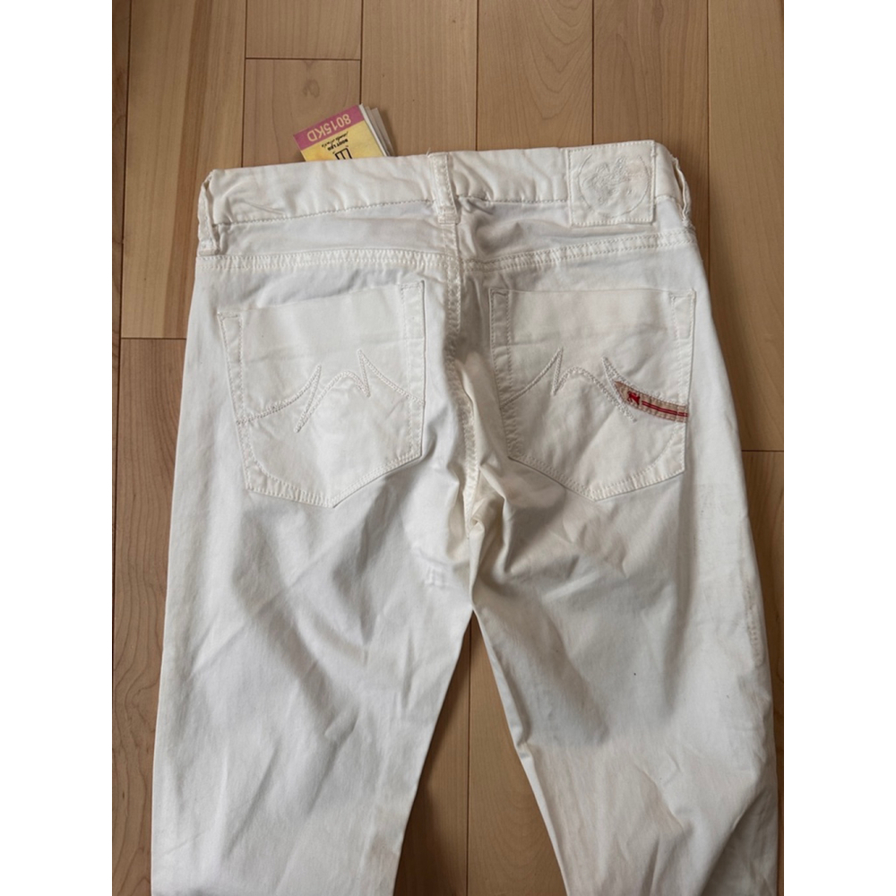 o low waist bootcut pants Y2K deadstock white size 25 - Picture 11 of 14